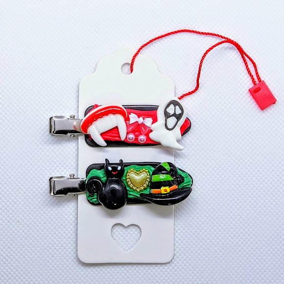 Handmade Two-Piece Halloween Decoden Hair Clip Set - Picture 1 of 2